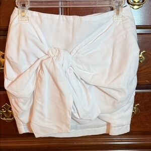 J.O.A. White Knot-Front Mini Skirt